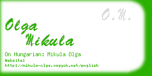 olga mikula business card